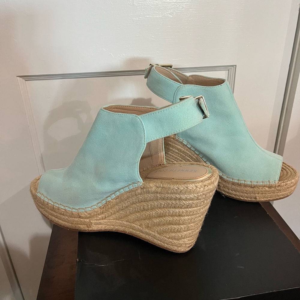 Kenneth Cole Olivia Espadrille Wedge - Aqua - Picture 3 of 7